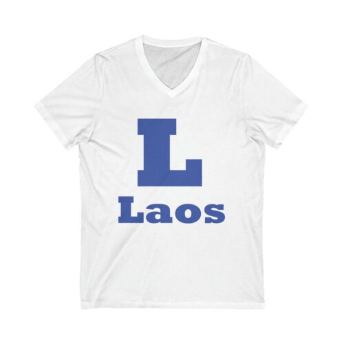 L laos Jersey Short Sleeve V-Neck Tee